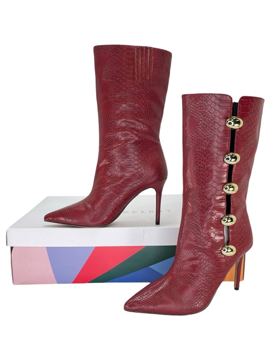 Katy Perry Collections Shoes - Katy Perry Revival Ornament Red Faux Leather Womens Mid-Calf Boots Size 8.5M